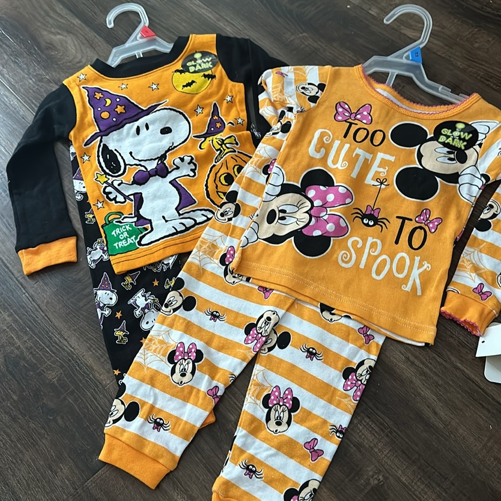 Halloween Pajamas Sets Disney and Snoopy